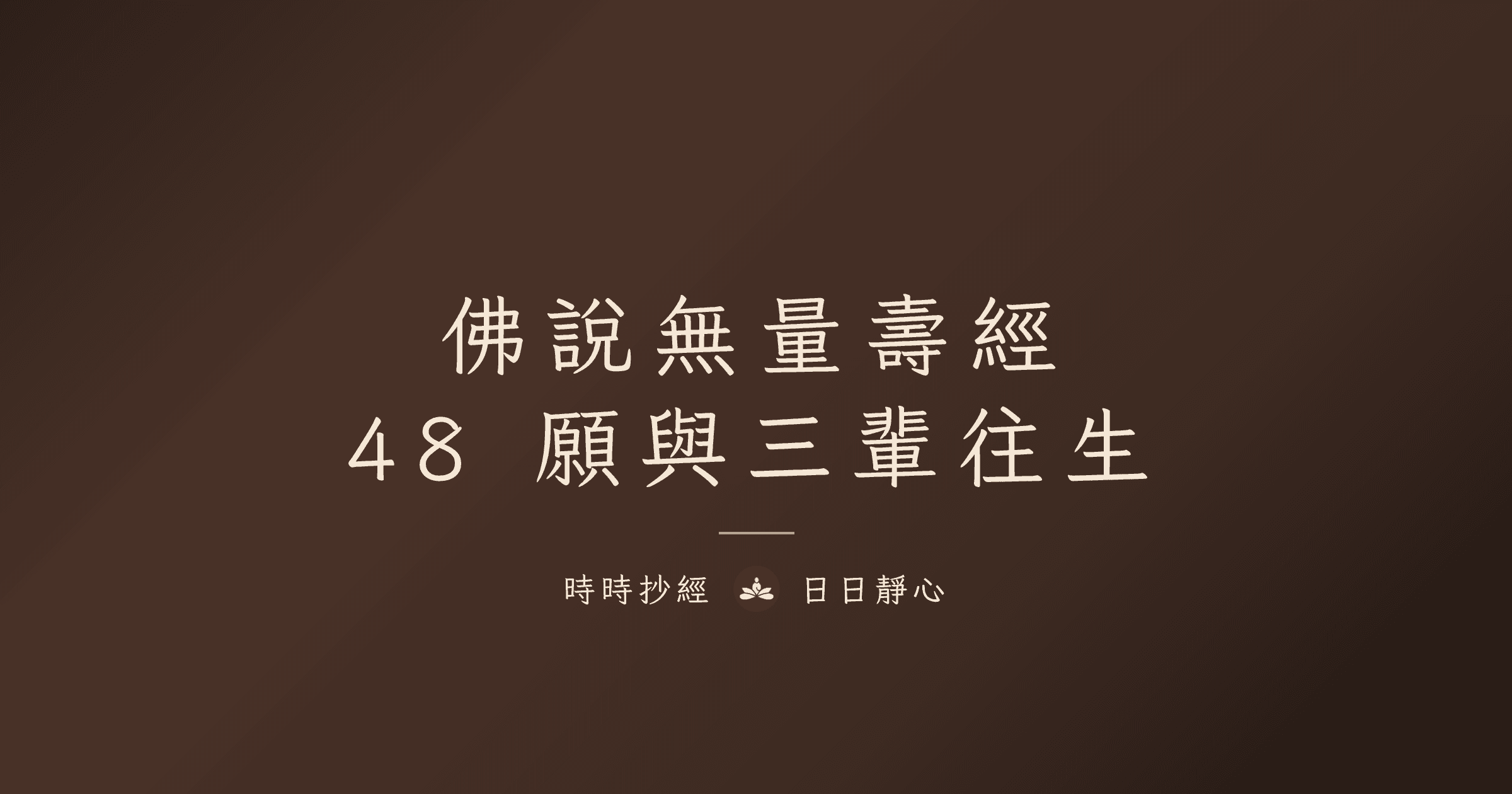 佛說無量壽經完整指南|48 大願與三輩往生|時時抄經